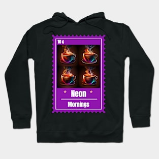 Coffee Stamp Neon Mornings Hoodie